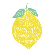 Grafik einer Zitrone mit dem Spruch: Wenn das Leben dir Zitronen gibt, mach Limonade daraus.