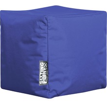 Blauer Sitzwürfel mit Sitting Point Logo