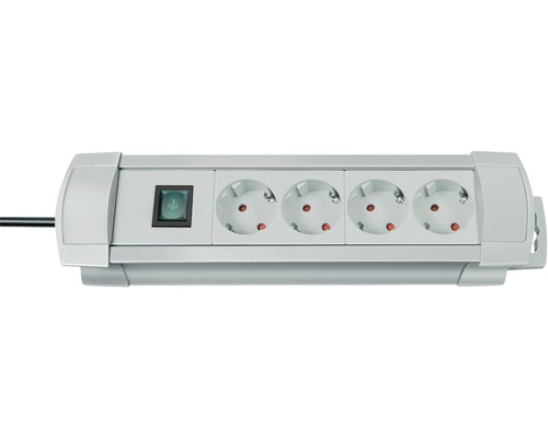 Steckdosenleiste Brennenstuhl® Premium-Line 4-fach, mit Schalter, grau, 1,8 m Steckdosenleiste mit vier Steckdosen und Schalter