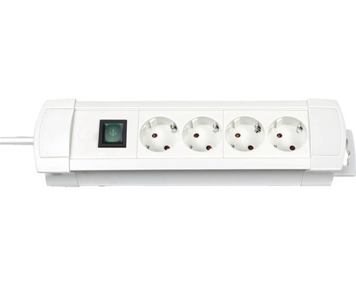 Steckdosenleiste Brennenstuhl® 4-fach, mit Schalter, 3G1,5, weiß, 1,8 m