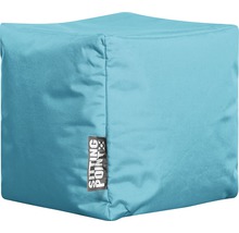 Würfelförmiger Sitzsack mit Sitting Point Logo