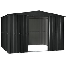 Metall Gerätehaus mit geöffneter Tür