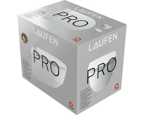 Verpackung einer Laufen Pro Wandtoilette mit WC-Sitz