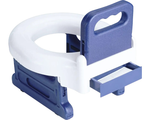 Toilettensitzerhöhung mit Haltegriffen und Papierhalter