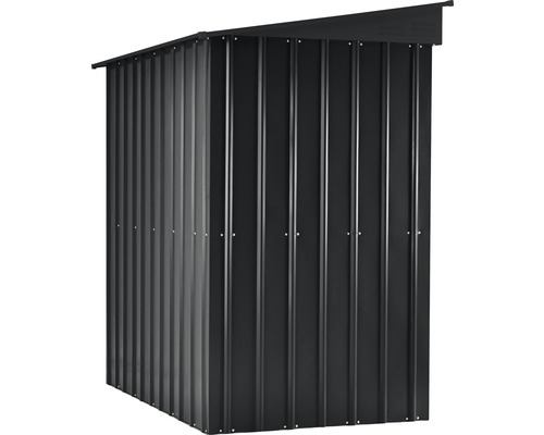 Metall Gerätehaus zur Aufbewahrung von Gartengeräten und Werkzeugen.