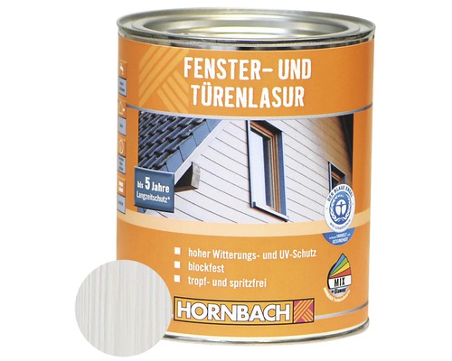 HORNBACH Fensterlasur Türenlasur weiß 750 ml