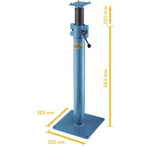 Heuer Stand Lift mit den Maßen 320 mm mal 320 mm und 860 mm