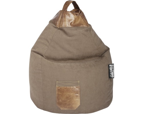 Sitzkissen Sitting Point Sitzsack Beanbag Jamie XL braun 70x110 cm Sitzsack mit Griff und Tasche