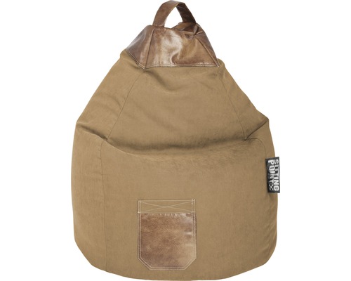 Sitzkissen Sitting Point Sitzsack Beanbag Jamie XL hellbraun 70x110 cm Sitzsack mit Tragegriff und Tasche