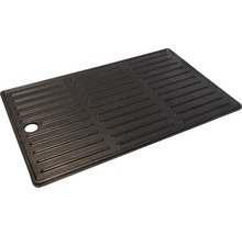 Grillplatte mit gerillter Oberfläche und Ölablauf