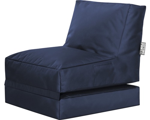 Sitzkissen Sitting Point Sessel Twist Scuba jeansblau 90x70x80 cm (180x70x60 cm) Blauer Sitzsack Sessel mit Rückenlehne und Fußstütze