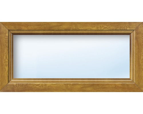 Kunststofffenster Festelement ARON Basic weiß/golden oak 600x400 mm (nicht öffenbar)
