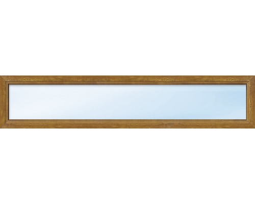 Kunststofffenster Festelement ARON Basic weiß/golden oak 1200x400 mm (nicht öffenbar)