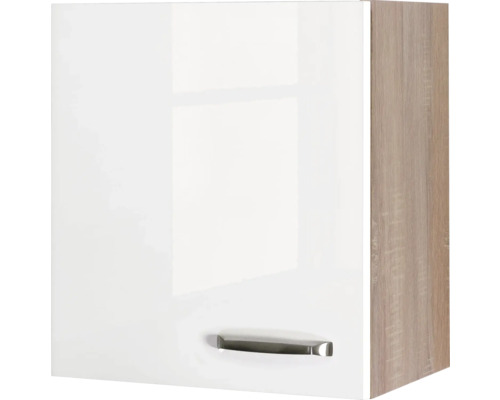 Hängeschrank Flex Well Valero weiß glänzend/Sonoma Eiche 50x55x32 cm mit Drehtür