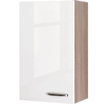 Hängeschrank Flex Well Valero weiß glänzend/Sonoma Eiche 50x89x32 cm mit Drehtür