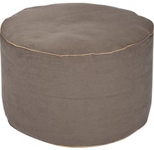 Runder grauer Pouf aus Stoff