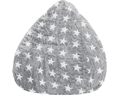 Sitzkissen Sitting Point Sitzsack Beanbag Fluffy Stars L grau 70x90 cm Grauer Sitzsack mit Sternmuster