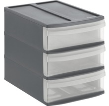 Schreibtischcontainer mit drei Schubladen aus Kunststoff