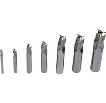 Set aus sieben Schaftfräsern in verschiedenen Größen für die Holzbearbeitung