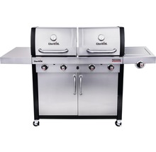 Char-Broil Gasgrill mit zwei Grillhauben, Seitentischen, Unterschrank und Rollen