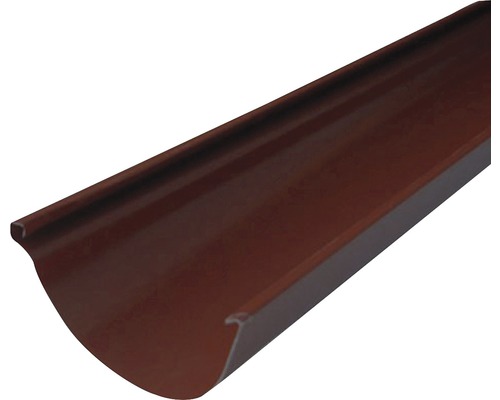 PRECIT Dachrinne halbrund Stahl Schokoladenbraun RAL 8017 NW 125 mm 4000 mm