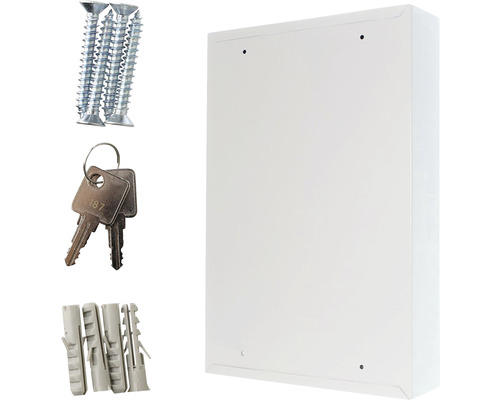 Schlüsselkasten mit Schlüssel, Schrauben und Dübel