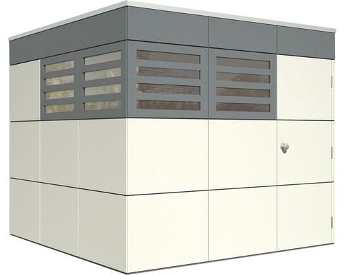 Gartengerätehaus mit Tür und Lüftungsschlitzen