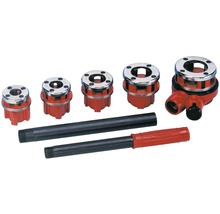 Rohrgewindeschneidsatz mit Schneidköpfen und Hebel