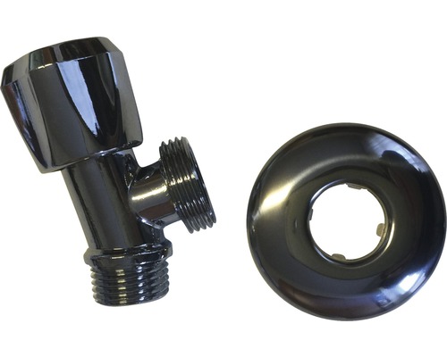 Geräteanschlussventil 1/2" verchromt Eckventil mit Rosette