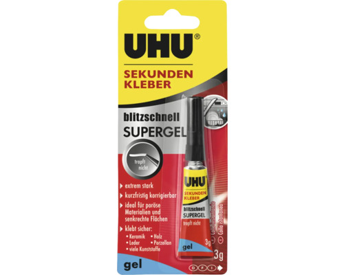 UHU Sekundenkleber blitzschnell SuperGel 3 g UHU Sekundenkleber blitzschnell SuperGel 3 g
