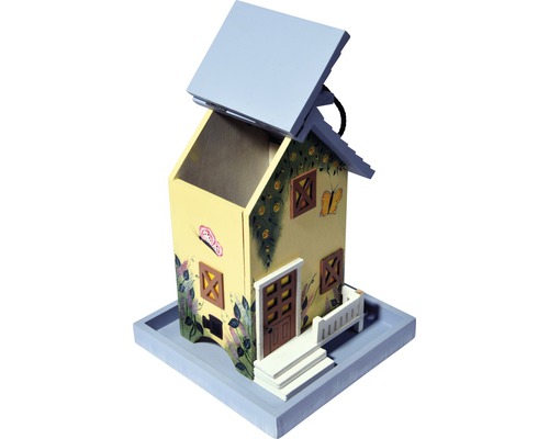 Dekoratives Vogelhaus mit Solarpanel zur Energieversorgung