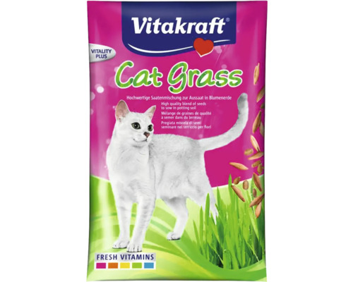 Katzensnack VITAKRAFT Cat Gras Nachfüllbeutel 50 g Vitakraft Katzengras Samenpackung für die Aussaat in Blumenerde