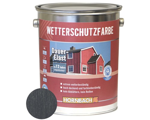 HORNBACH Holzfarbe Wetterschutzfarbe anthrazitgrau 5 L