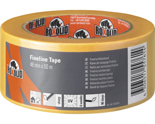 ROXOLID Fineline Tape Kreppband Washitape gold 48 mm x 50 m Roxolid Fineline Malerband 48 mm x 50 m