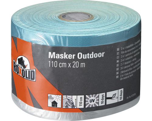 ROXOLID Masker Outdoor Gewebeband mit Folie blau 110 cm x 20 m Roxolid Masker Outdoor Abdeckfolie, 110 cm x 20 m