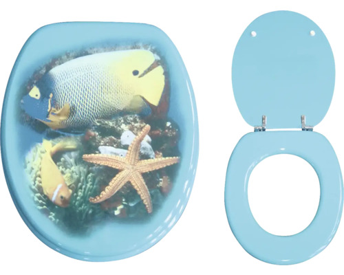 Toilettensitz mit Fischmotiven