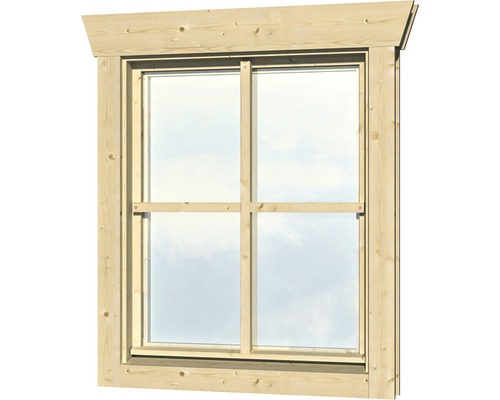 Einzelfenster für Gartenhaus 45 mm SKAN HOLZ Anschlag rechts 57,5x70,5 cm, natur