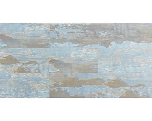 Kunststoffpaneel Element Compact Cabane blau 6x154x1200 mm Bodenbelag mit Holzoptik