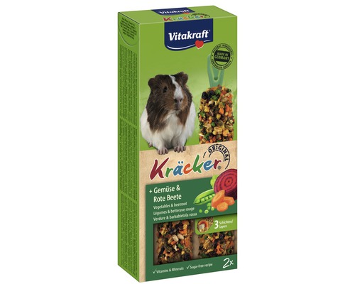 Nagersnack, Vitakraft Kräcker® Gemüse Meerschweinchen 2 Stk. Vitakraft Kräcker für Nagetiere mit Gemüse und Rote Bete