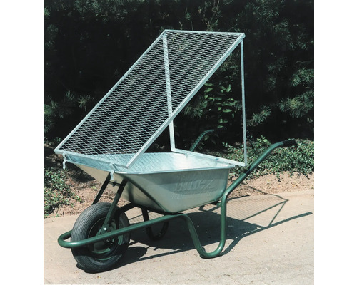 Gartengerät: Schubkarre mit Siebaufsatz für die Gartenarbeit