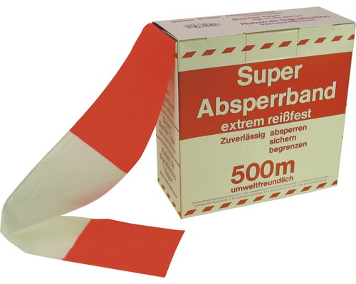 Absperrband Rot/Weiß 500 m, 80 mm