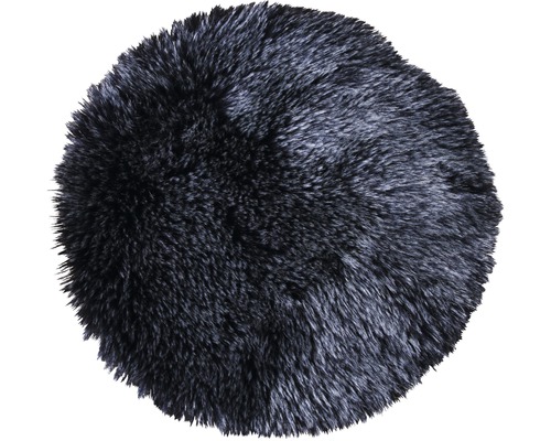 Kunstfell-Sitzkissen schwarz Ø 35 cm Kunstfell-Sitzkissen schwarz Ø 35 cm