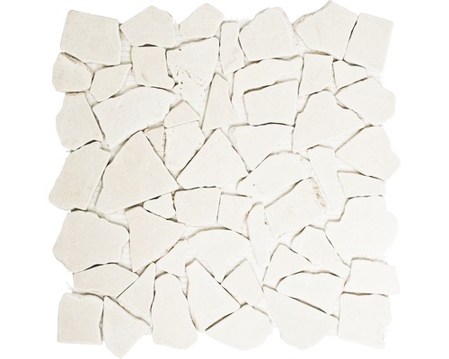 Natursteinmosaik Marmor Ciot 30-13 30,5x30,5 cm beige Mosaikfliese mit unregelmäßigen Formen aus Travertin