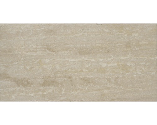 Naturstein Bodenfliese Travertin 61,0x30,5 cm beige glänzend