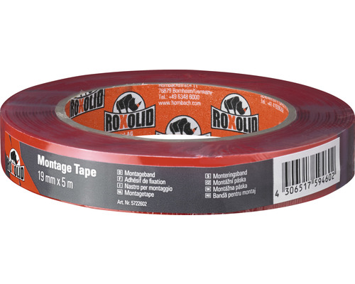 ROXOLID Montage Tape Montageband transparent 19 mm x 5 m