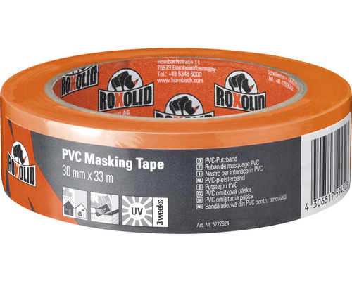 ROXOLID PVC Masking Tape Abdeckband Putzband Orange 30 mm x 33 m