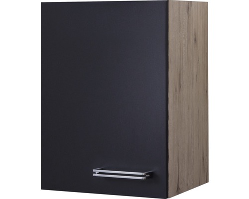 Hängeschrank Flex Well Santo anthrazit/San Remo Eiche hell 40x55x32 cm mit Drehtür Hängeschrank mit Tür und Griff