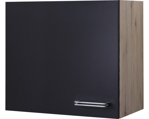 Hängeschrank Flex Well Santo anthrazit/San Remo Eiche hell 60x55x32 cm mit Drehtür Küchenhängeschrank mit Griff
