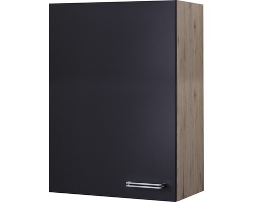 Hängeschrank Flex Well Santo anthrazit/San Remo Eiche hell 60x89x32 cm mit Drehtür Hängeschrank mit Griff