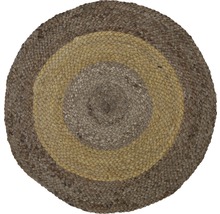 Runder Jute Teppich mit konzentrischen Kreisen